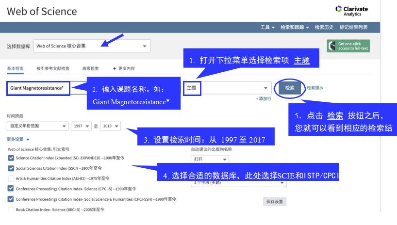 图 1 设置ISTP/CPCI检索条件